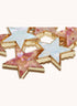 Marbelized Star Trio Clip - Colors: Pink Irridescent Sparkle & Mother of Pearl White